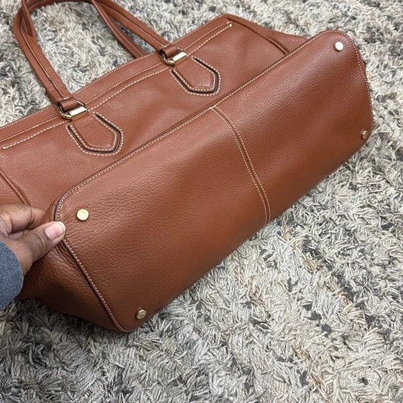 Cole Haan Brown Textured pebbled Leather work/everyday bag - Picture 9 of 13